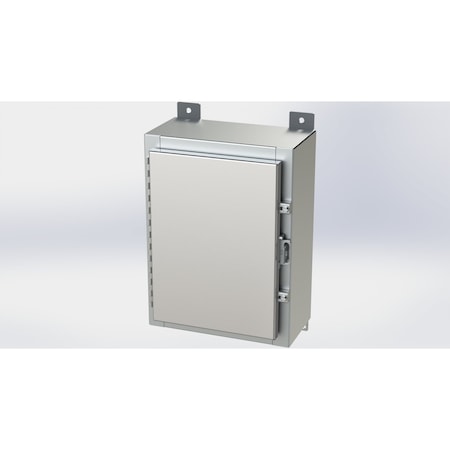 Saginaw Control & Engineering Padlockable Hasp Electrical Enclosures, 16 in H, 6 in D, 12 in W, NEMA 4X, 316 Stainless Steel SCE-16H1206SS6LP